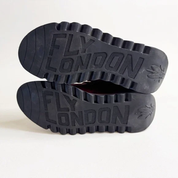 Fly London Sake Suede Wedge Ankle Boot Burgundy Brown Artsy Boho US 9 EU 39 - Picture 7 of 9